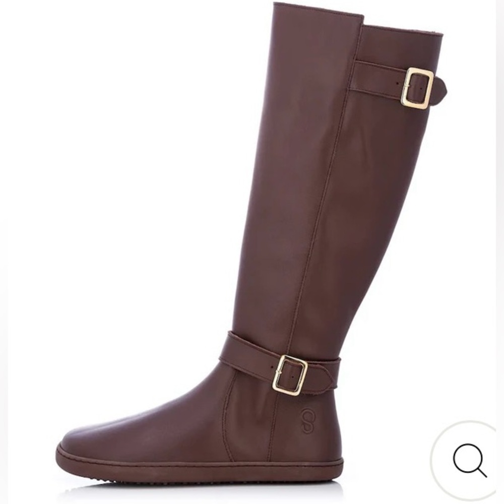 Shapen Glam Leather Riding Boot Brown Size 40